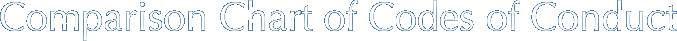 Comparison Chart of Codes of